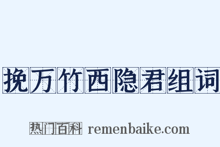 挽万竹西隐君组词是什么意思的图片
